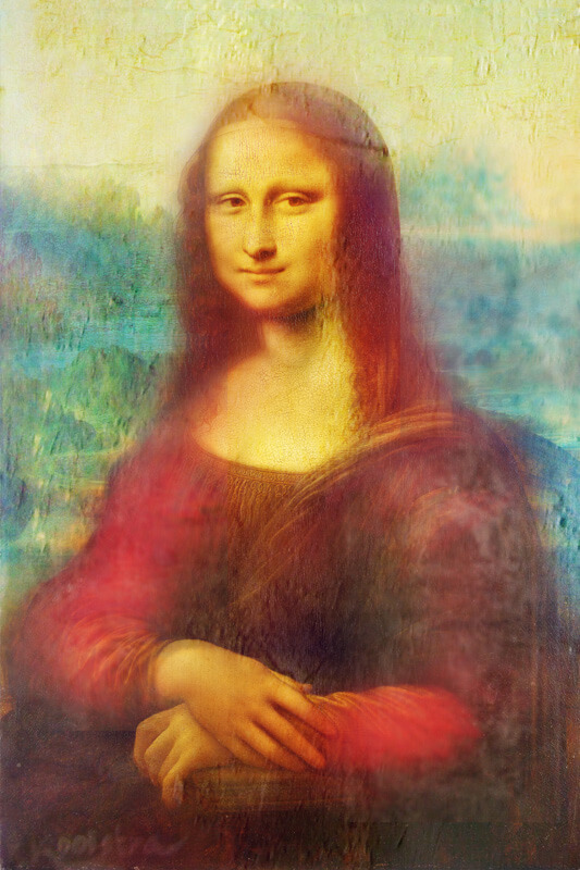 Print op hout, Mona Lisa Leonardo da Vinci