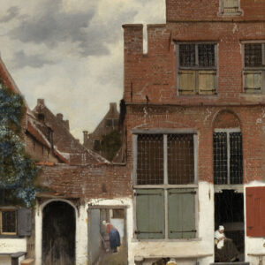 Print op hout, Straatje van Vermeer