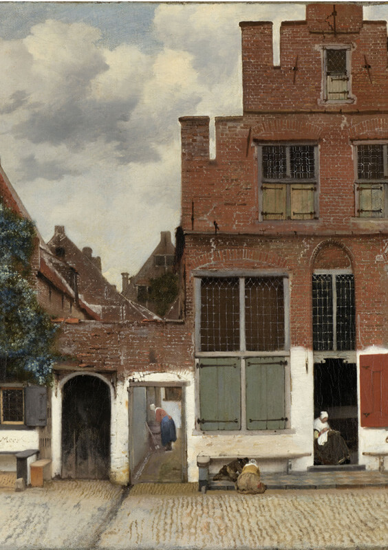 Print op hout, Straatje van Vermeer